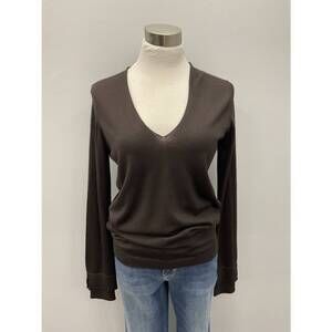 NEW STRENESSE vneck wool sweater in espresso